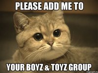 Please add me to your Boyz & Toyz Group