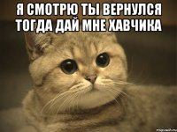 Я смотрю ты вернулся тогда дай мне хавчика 