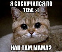 я соскучился по тебе.:-( как там мама?