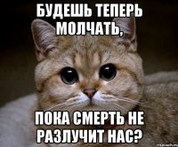 Будешь теперь молчать, пока смерть не разлучит нас?