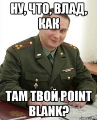 Ну, что, Влад, как Там твой point blank?