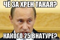 чё за хрен такая? какого 25 внатуре?