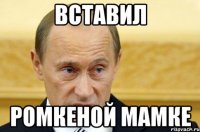 ВСТАВИЛ РОМКЕНОЙ МАМКЕ