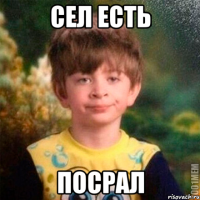 сел есть посрал