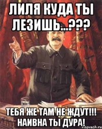 Лиля куда ты лезишь...??? Тебя же там не ждут!!! Наивна ты дура!