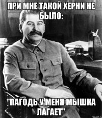 При мне такой херни не было: "Пагодь у меня мышка лагает"