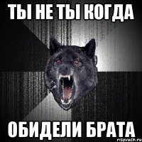 ТЫ НЕ ТЫ КОГДА ОБИДЕЛИ БРАТА