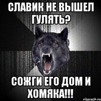 Славик не вышел гулять? сожги его дом и хомяка!!!