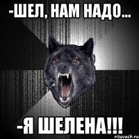 -шел, нам надо... -Я ШЕЛЕНА!!!