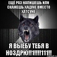 Ещё раз напишешь или скажешь Хацуне вместо Хатсуне Я выебу тебя в ноздрю!!1!!!!111!!