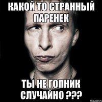 какой то странный паренек ты не гопник случайно ???