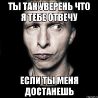 ты так уверень что я тебе отвечу если ты меня достанешь