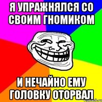 Я упражнялся со своим гномиком и нечайно ему головку оторвал