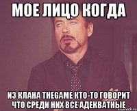 МОЕ ЛИЦО КОГДА ИЗ КЛАНА TheGame кто-то говорит что среди них все адекватные