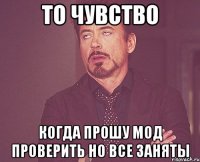 То чувство Когда прошу мод проверить но все заняты