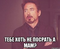  Тебе хоть не посрать а мам?