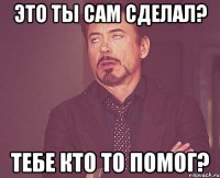 Это ты сам сделал? Тебе кто то помог?