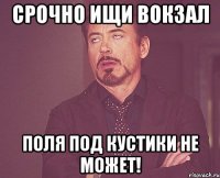 Срочно ищи вокзал Поля под кустики не может!