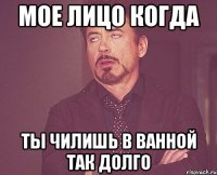 Мое лицо когда Ты чилишь в ванной так долго