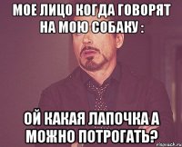 Мое лицо когда говорят на мою собаку : Ой какая лапочка а можно потрогать?