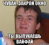 чувак, закрой окно ты выпукаешь вайфай