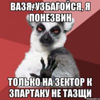 ВАЗЯ, УЗБАГОЙСЯ, Я ПОНЕЗВИН ТОЛЬКО НА ЗЕКТОР К ЗПАРТАКУ НЕ ТАЗЩИ