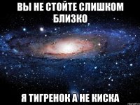 Вы не стойте слишком близко Я тигренок а не киска