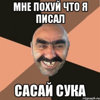 мне похуй что я писал сасай сука