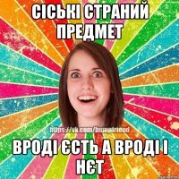 Сіські страний предмет вроді єсть а вроді і нєт