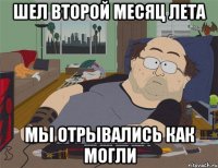 ШЕЛ ВТОРОЙ МЕСЯЦ ЛЕТА МЫ ОТРЫВАЛИСЬ КАК МОГЛИ