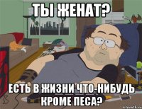 Ты женат? Есть в жизни что-нибудь кроме Песа?