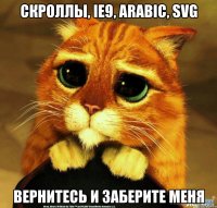 Скроллы, IE9, arabic, svg вернитесь и заберите меня