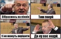 Зібраємось на пікнік Тим похуй ті не можуть вирішити Да ну вас нахуй