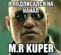 я подписался на канал M.R KupeR