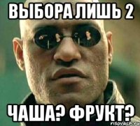 Выбора лишь 2 Чаша? Фрукт?