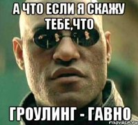 А что если я скажу тебе,что гроулинг - гавно