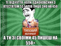 Те відчуття, коли однокласник з атестатом 55 балів пише ЗНО на 450 А ти зі своїми 45 пишеш на 550+