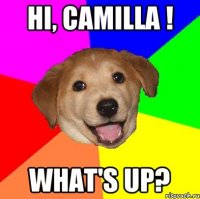 Hi, Camilla ! What's up?