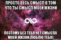 просто весь смысл в том что ты смысл моей жизни поэтому без тебя нет смысла моей жизни,люблю тебя)