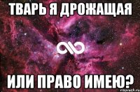 Тварь я дрожащая или ПРАВО имею?