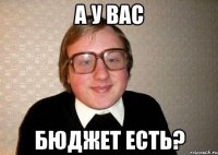 а у вас бюджет есть?