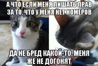 А что если меня лишать прав за то, что у меня нет номеров Да не бред какой-то, меня же не догонят