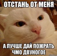 отстань от меня а лучше дай пожрать чмо двуногое