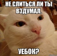 Не слиться ли ты вздумал, Уебок?