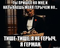 Ты пришёл ко мне и называешь меня Герычем но... тише-тише, я не Герыч, я Герман