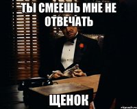 ты смеешь мне не отвечать щенок