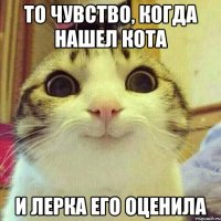 То чувство, когда нашел кота и Лерка его оценила