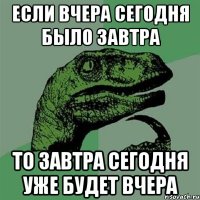 Если вчера сегодня было завтра то завтра сегодня уже будет вчера