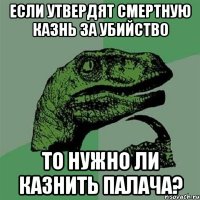 Если утвердят смертную казнь за убийство то нужно ли казнить палача?