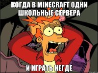 Когда в Minecraft Одни школьные сервера И играть негде